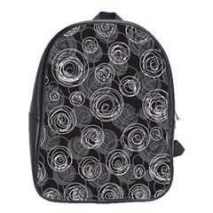 Gray abstract art School Bags (XL) 