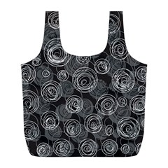 Gray abstract art Full Print Recycle Bags (L) 