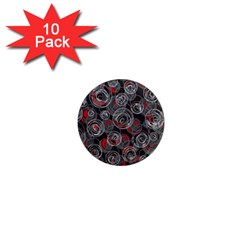 Red And Gray Abstract Art 1  Mini Magnet (10 Pack) 