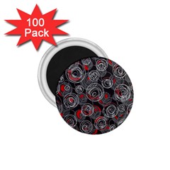 Red And Gray Abstract Art 1 75  Magnets (100 Pack) 