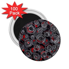 Red And Gray Abstract Art 2 25  Magnets (100 Pack) 