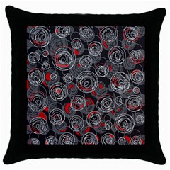 Red And Gray Abstract Art Throw Pillow Case (black)