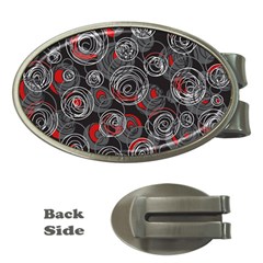 Red And Gray Abstract Art Money Clips (oval)  by Valentinaart