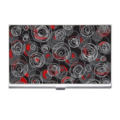 Red And Gray Abstract Art Business Card Holders by Valentinaart