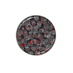 Red And Gray Abstract Art Hat Clip Ball Marker (4 Pack)