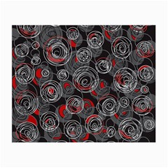 Red And Gray Abstract Art Small Glasses Cloth