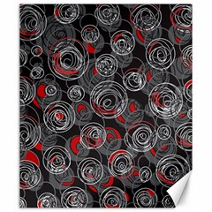 Red And Gray Abstract Art Canvas 20  X 24   by Valentinaart