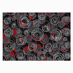 Red And Gray Abstract Art Large Glasses Cloth