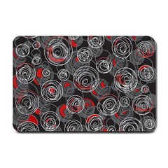 Red And Gray Abstract Art Small Doormat 