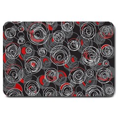 Red And Gray Abstract Art Large Doormat 