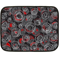 Red And Gray Abstract Art Fleece Blanket (mini) by Valentinaart