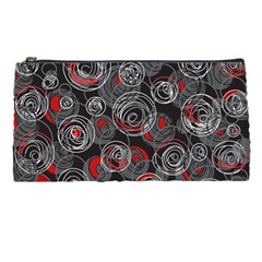 Red And Gray Abstract Art Pencil Cases