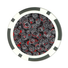 Red And Gray Abstract Art Poker Chip Card Guards (10 Pack) 