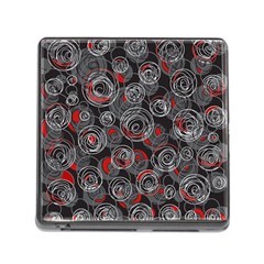 Red And Gray Abstract Art Memory Card Reader (square)