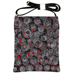 Red And Gray Abstract Art Shoulder Sling Bags by Valentinaart