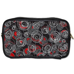 Red And Gray Abstract Art Toiletries Bags 2-side