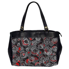 Red And Gray Abstract Art Office Handbags (2 Sides)  by Valentinaart