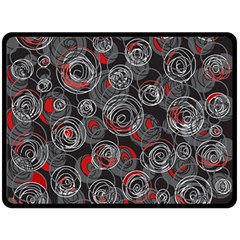 Red And Gray Abstract Art Fleece Blanket (large)  by Valentinaart