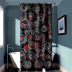 Red And Gray Abstract Art Shower Curtain 36  X 72  (stall) 