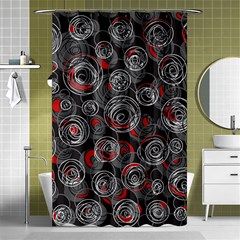 Red And Gray Abstract Art Shower Curtain 48  X 72  (small)  by Valentinaart