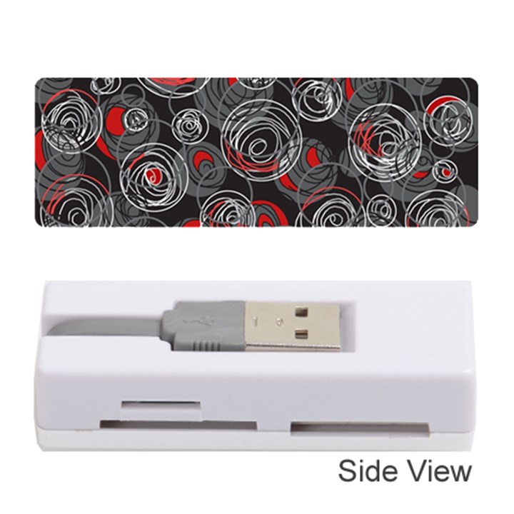 Red and gray abstract art Memory Card Reader (Stick) 