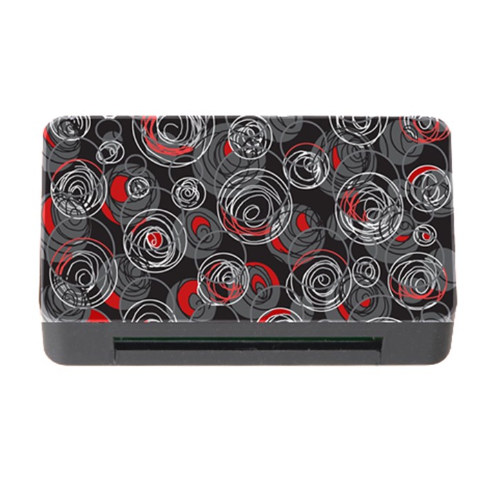 Red and gray abstract art Memory Card Reader with CF