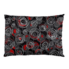 Red And Gray Abstract Art Pillow Case (two Sides)