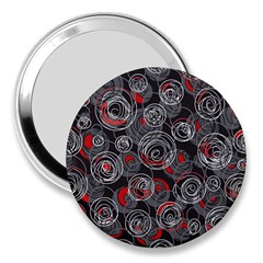 Red And Gray Abstract Art 3  Handbag Mirrors