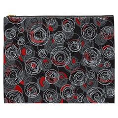 Red And Gray Abstract Art Cosmetic Bag (xxxl) 