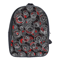 Red And Gray Abstract Art School Bags (xl) 