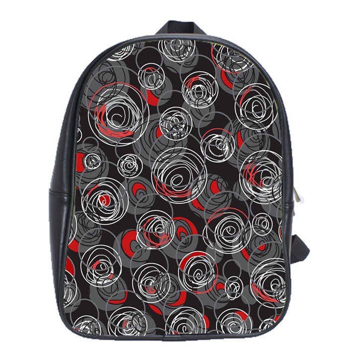 Red and gray abstract art School Bags (XL) 