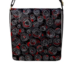 Red And Gray Abstract Art Flap Messenger Bag (l)  by Valentinaart