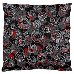 Red And Gray Abstract Art Large Flano Cushion Case (one Side)