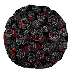 Red And Gray Abstract Art Large 18  Premium Flano Round Cushions