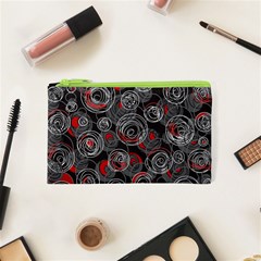 Red And Gray Abstract Art Cosmetic Bag (xs)