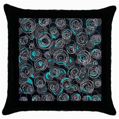 Gray And Blue Abstract Art Throw Pillow Case (black)