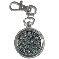 Gray And Blue Abstract Art Key Chain Watches