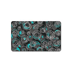 Gray And Blue Abstract Art Magnet (name Card)