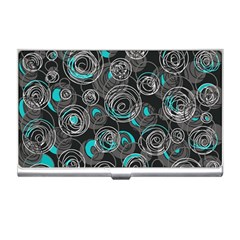 Gray And Blue Abstract Art Business Card Holders