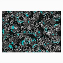 Gray And Blue Abstract Art Large Glasses Cloth