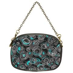 Gray And Blue Abstract Art Chain Purses (one Side) 