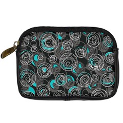 Gray And Blue Abstract Art Digital Camera Cases