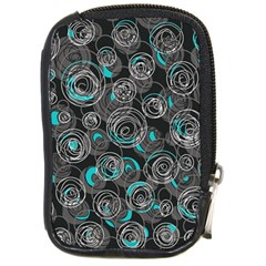 Gray And Blue Abstract Art Compact Camera Cases