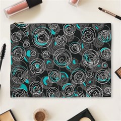 Gray And Blue Abstract Art Cosmetic Bag (xl) by Valentinaart