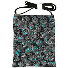 Gray And Blue Abstract Art Shoulder Sling Bags