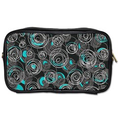 Gray And Blue Abstract Art Toiletries Bags