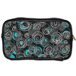 Gray and blue abstract art Toiletries Bags 2-Side Front