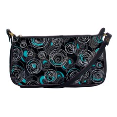 Gray And Blue Abstract Art Shoulder Clutch Bags