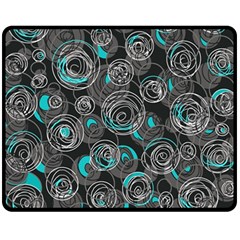 Gray And Blue Abstract Art Fleece Blanket (medium) 