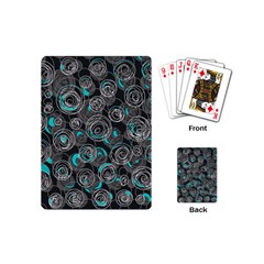 Gray And Blue Abstract Art Playing Cards (mini) 